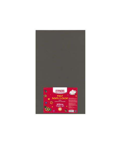 Fetru, 50x30cm, 180g/m2, gri intens, 10 foi, MAXI